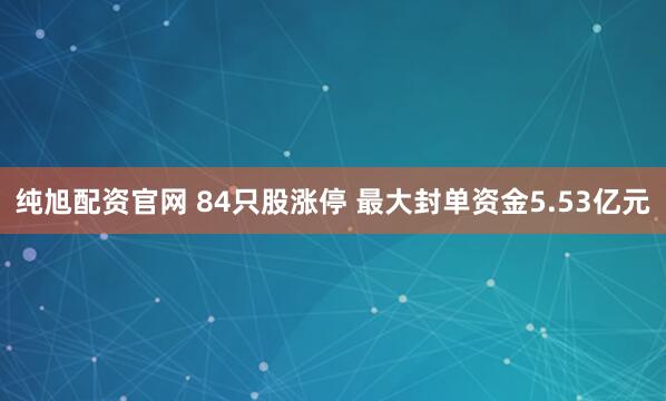 纯旭配资官网 84只股涨停 最大封单资金5.53亿元